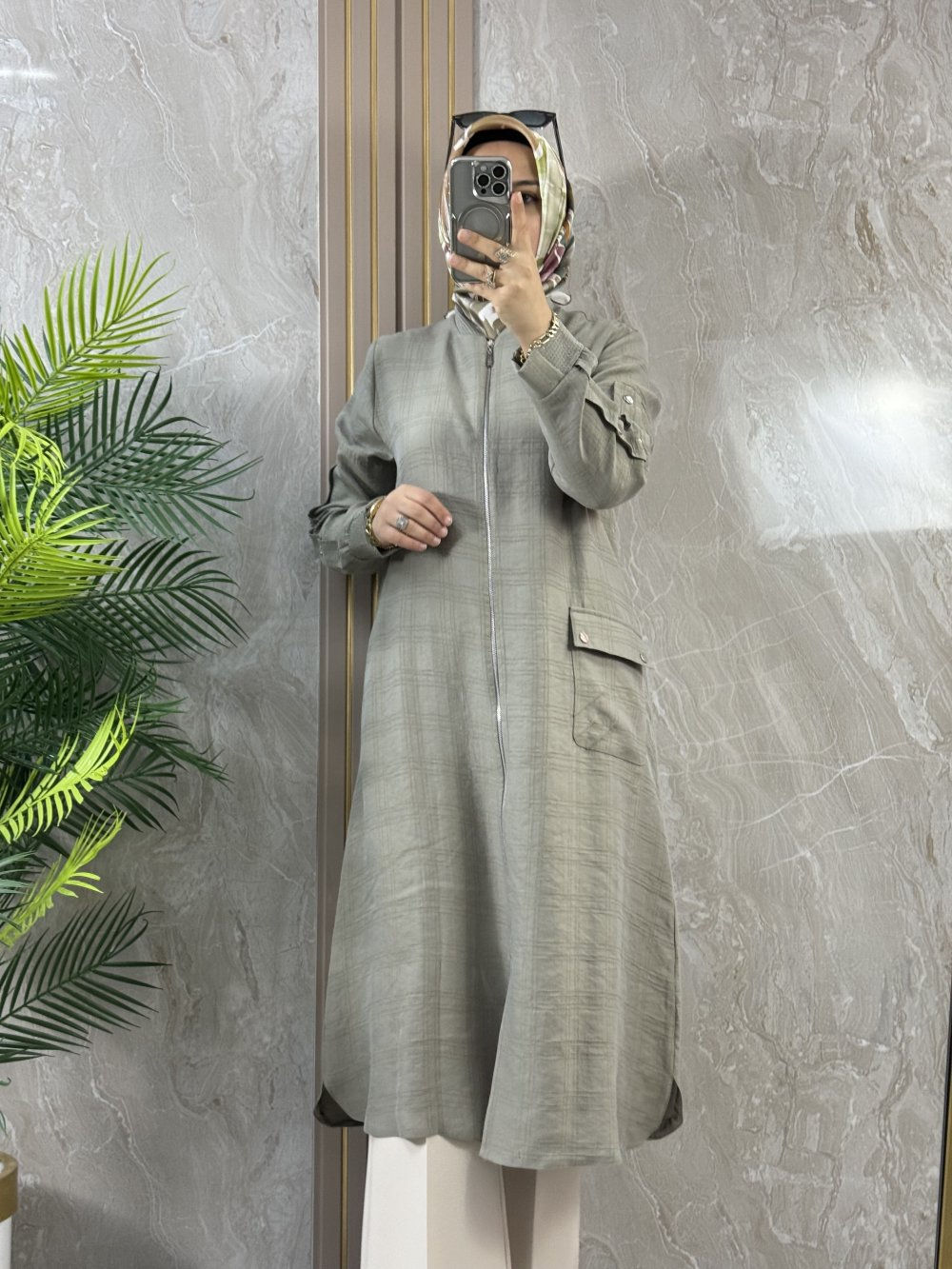 SATEN KUPRA FERMUARLI GİYÇIK - Yeşil - 8914