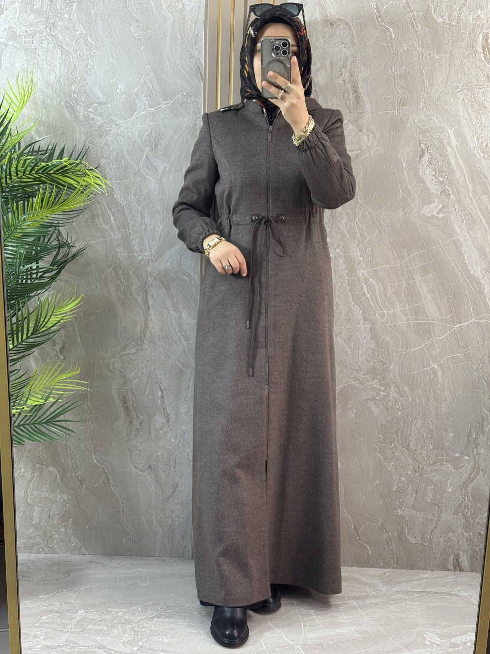 TRİP MANTO KAŞE KABAN - Kahverengi - S4950