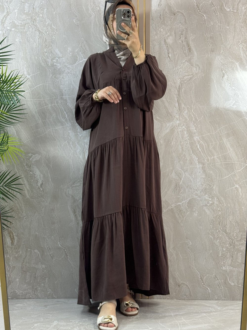 AURA ELBİSE TENCEL MODAL - Acı Kahve - 2502