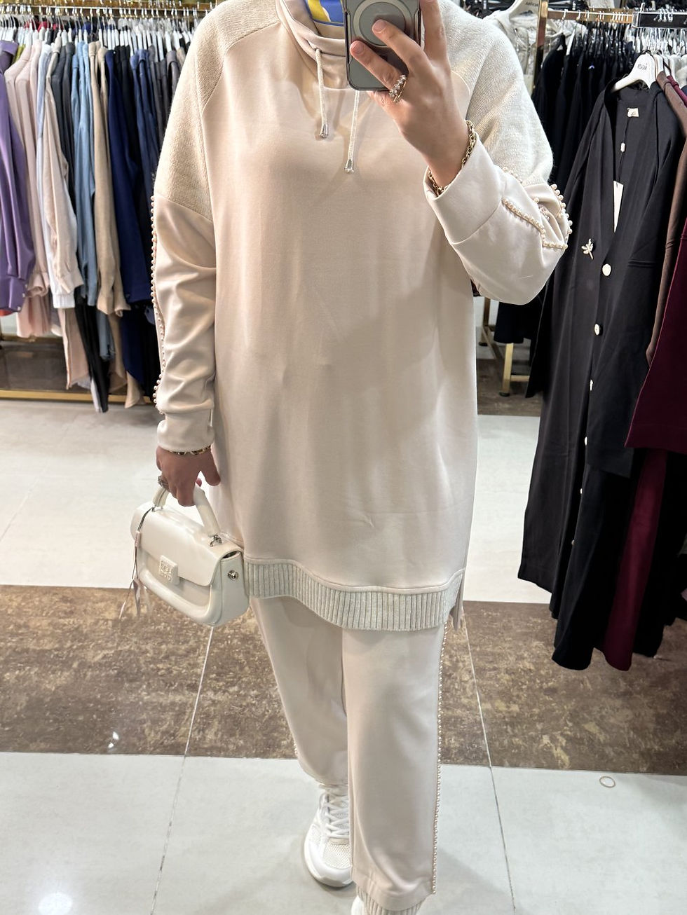 TRİKO KOMBİNLİ TAKIM - Bej - 2504