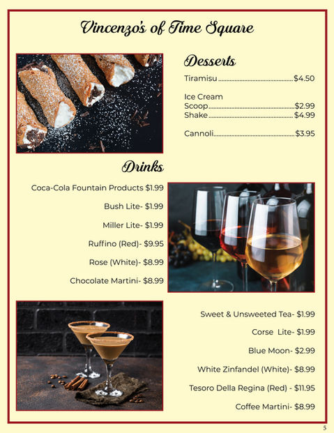 Vincenzo's of Time Square Menu