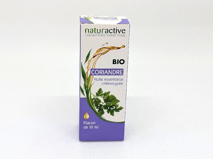Naturactive huile essentielle de coriandre vue de face