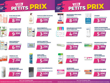 Les Petits Prix - Janvier 2024 - Univers Pharmacie Charleville