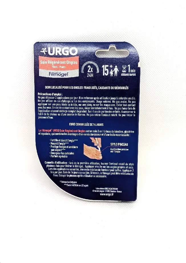 Urgo Filmogel Soin régénérant Ongles vue de dos