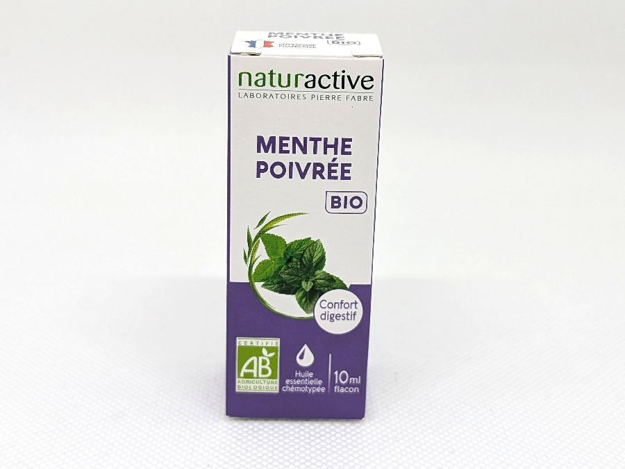 Naturactive huille essentielle de menthe poivrée vue de face