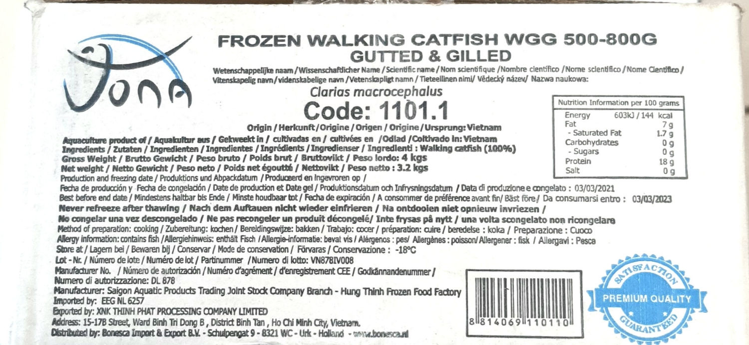 Poisson chat surgelé 4kg