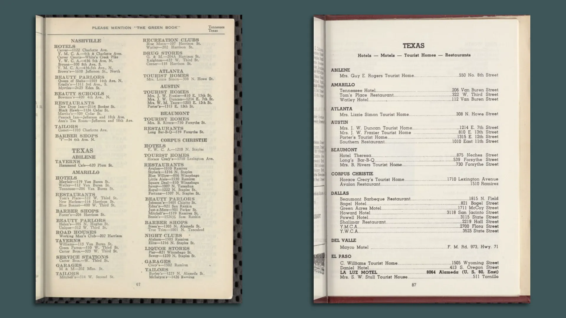 The Green Book Texas Pages
