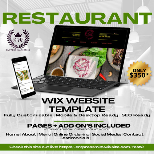 Restaurant II Wix Template Chase Martin The Creative