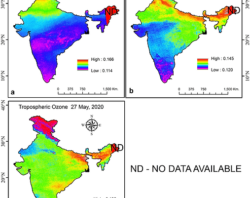 Reshi, A. R., Moniruzzaman, M., Tripathi, A., Tiwari, R. K., & Rahaman, K. R. (2022). A remote sensing based study of tropospheric ozone concentration amid COVID-19 lockdown over India using Sentinel-5P satellite data. Geocarto International, 1-20. DOI: 10.1080/10106049.2022.2123957