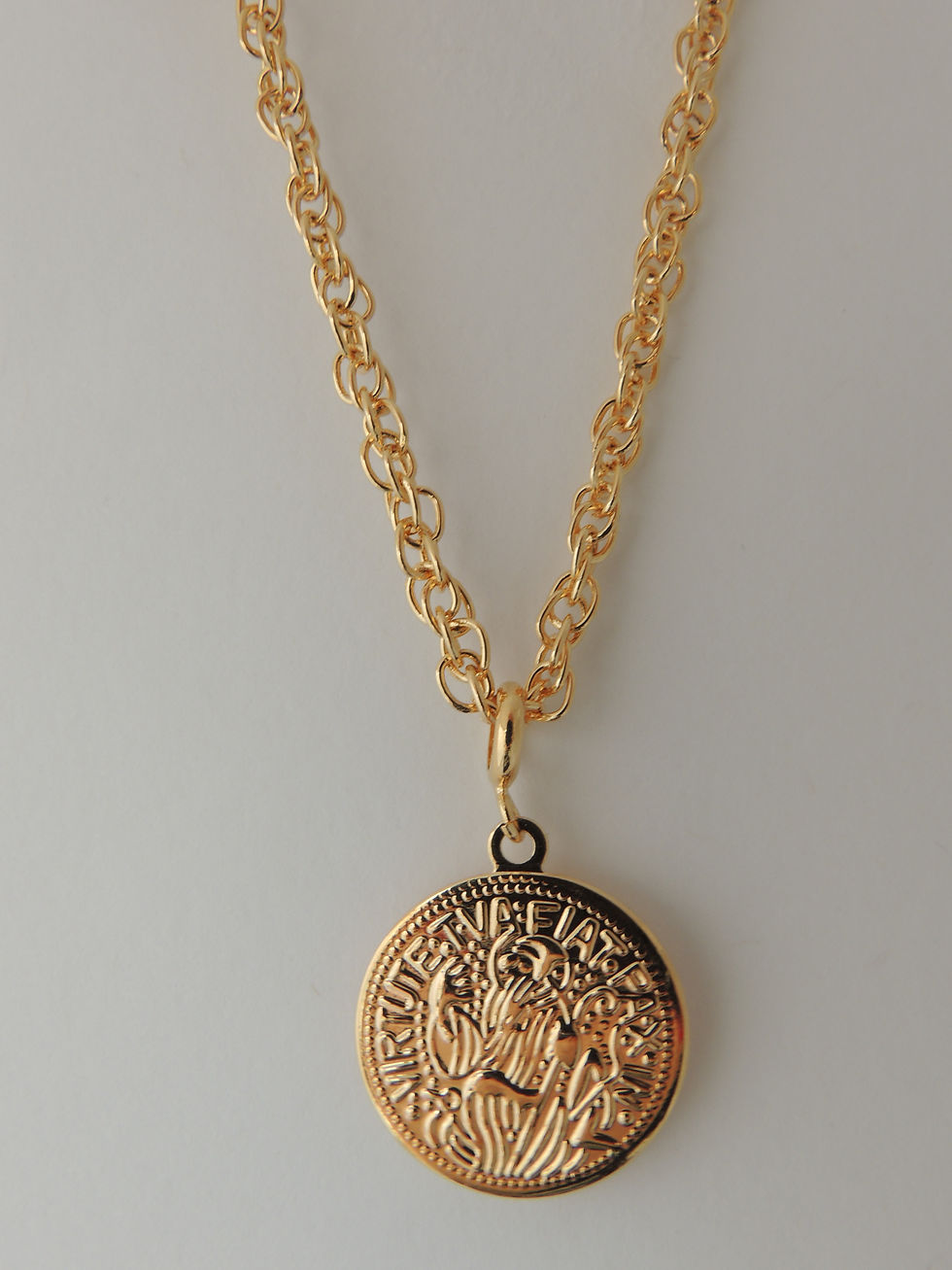 Miniatura: Pulseira com Pingente de São Bento. 18cm Folheado a ouro 18K