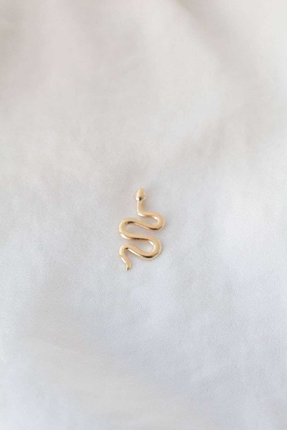 Miniatura: Pingente Cobra lisa.  2cm Folheado ouro 18k