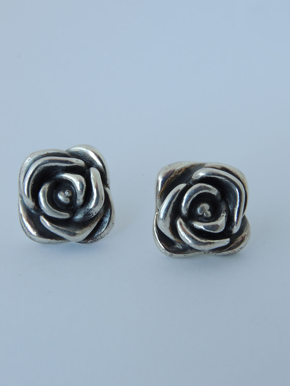 Miniatura: Brinco Rosa Prata 925 Eletroformação.   Prata 925
