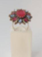 Miniatura: Anel Flor de Prata Turca com Zircônias cravejadas em cristal e pedras naturais.