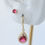 Miniatura: Brinco Duo Cherry em Zircônias. Folheado ouro 18k