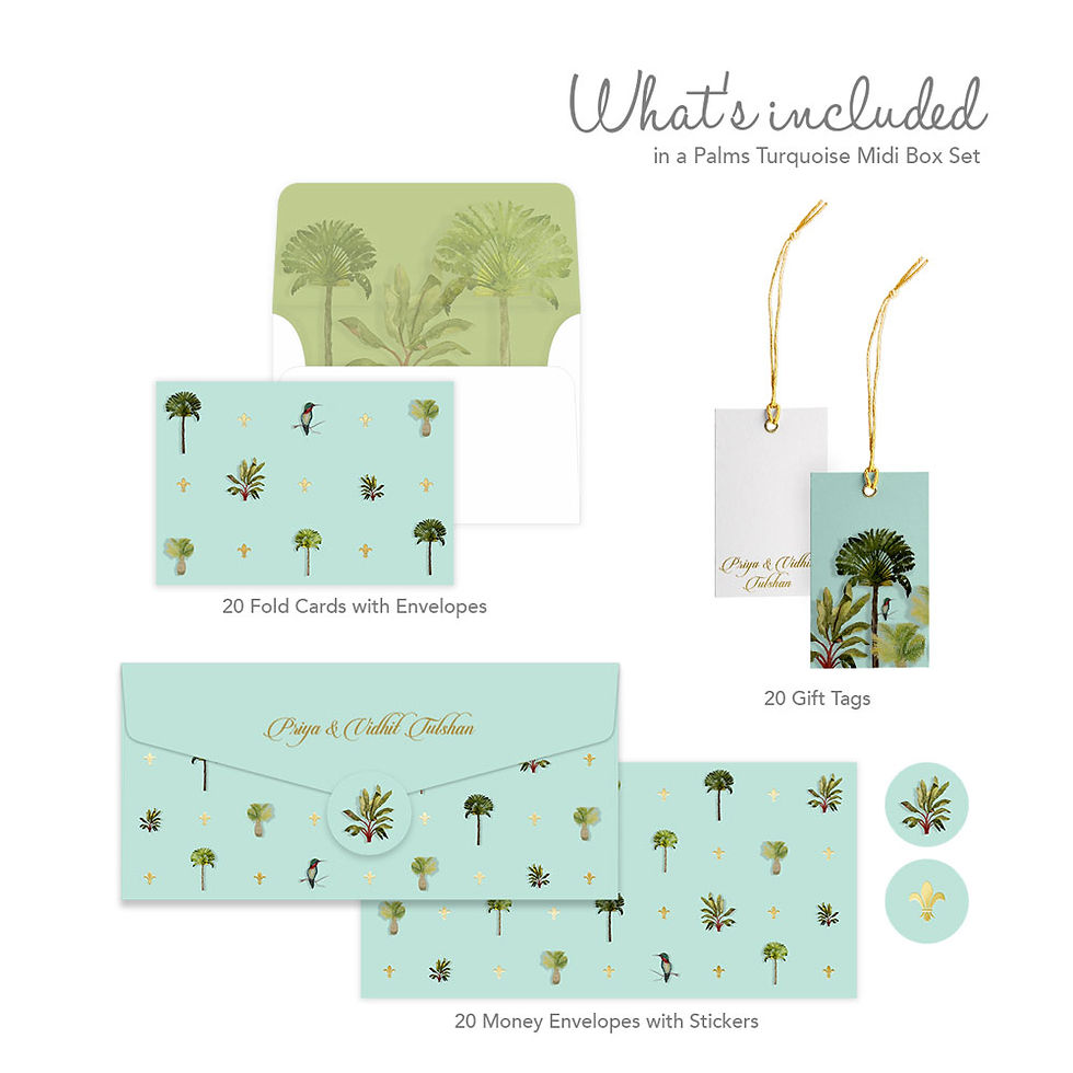 Thumbnail: Palms Midi Box-Peach/Turquoise