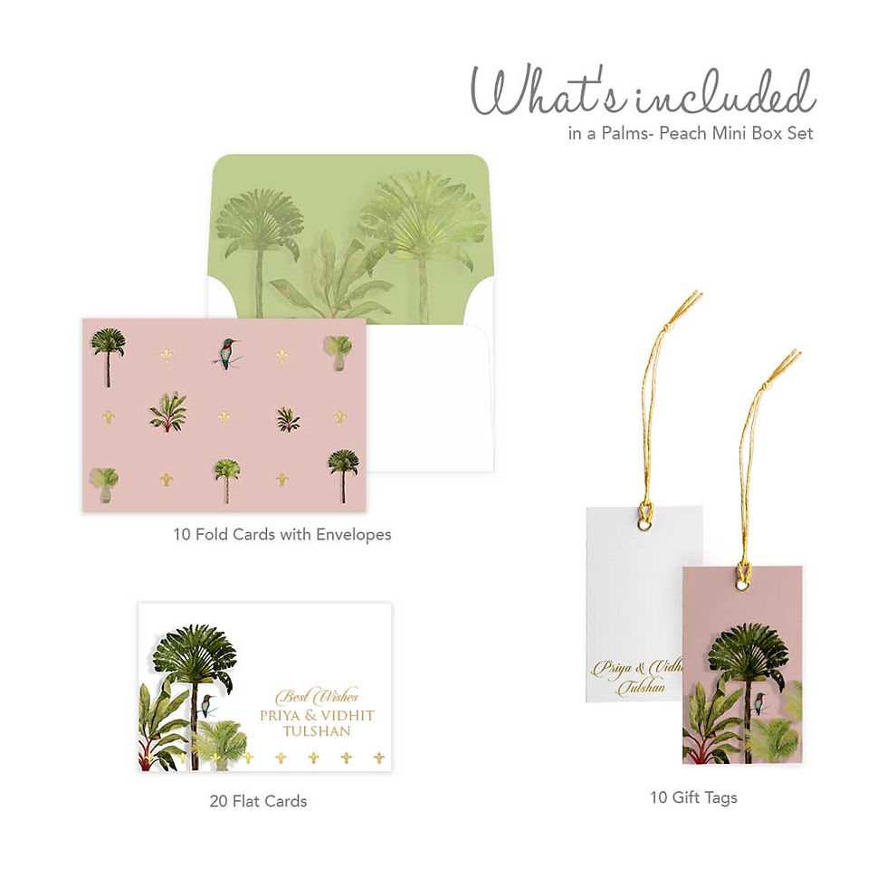 Thumbnail: Palms Mini Box-Peach/Turquoise