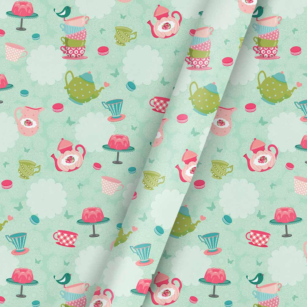 Tea Party Wrapping Paper (Set of 5)