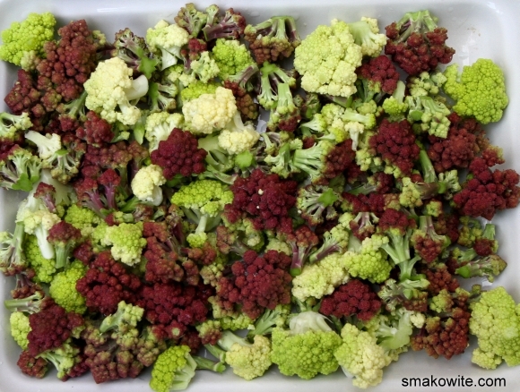 kalafior fioletowy i zielony