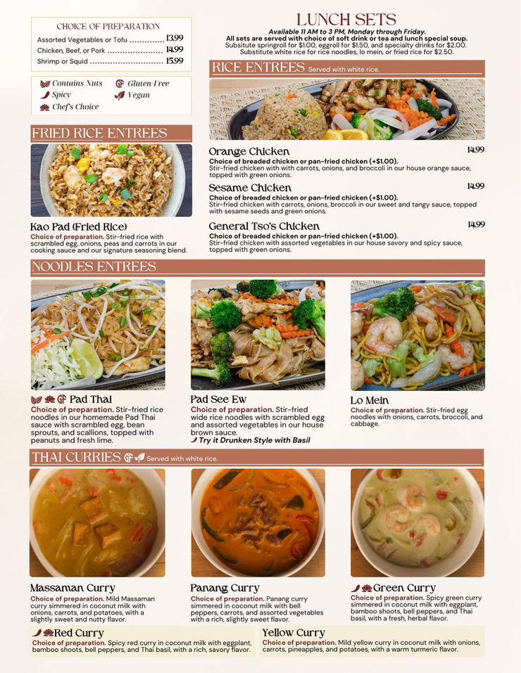 Delicious Thai lunch set featuring authentic dishes