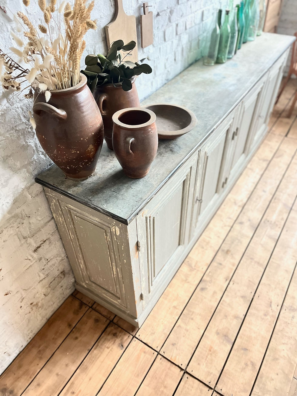 Miniature : Ancienne enfilade plateau zinc 