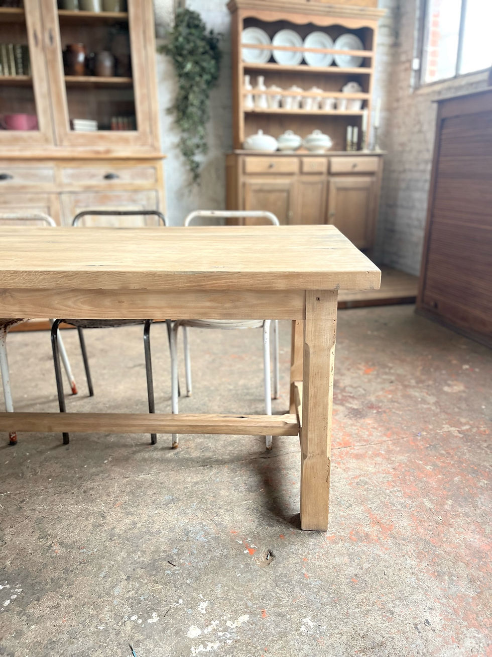 Miniature : Ancienne table de ferme chêne massif 2m70