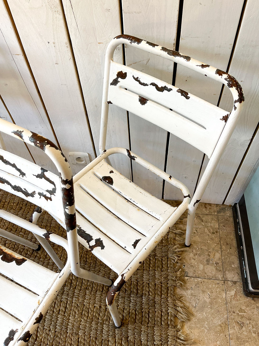 Miniature : Chaise bistrot métallique blanche 