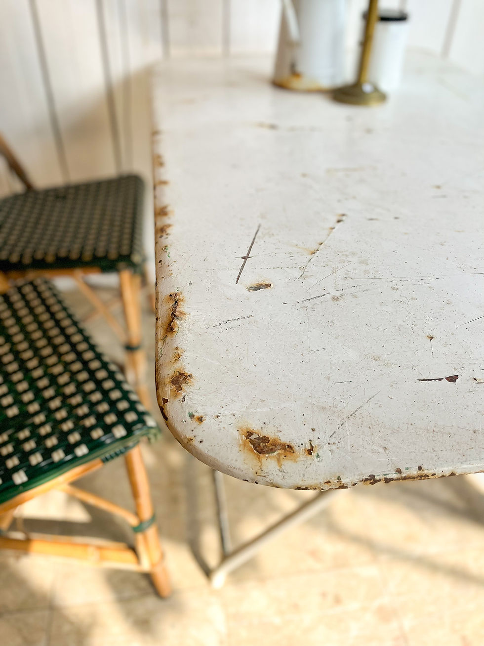 Miniature : Table de bistrot métal pliante blanche (3)