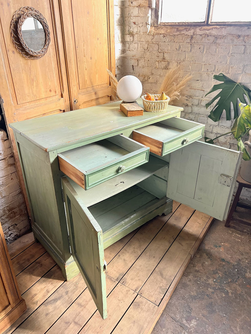 Miniature : Ancien buffet patine verte d’origine 