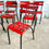 Thumbnail: Série de 13 chaises bistrot métal Tolix patine rouge