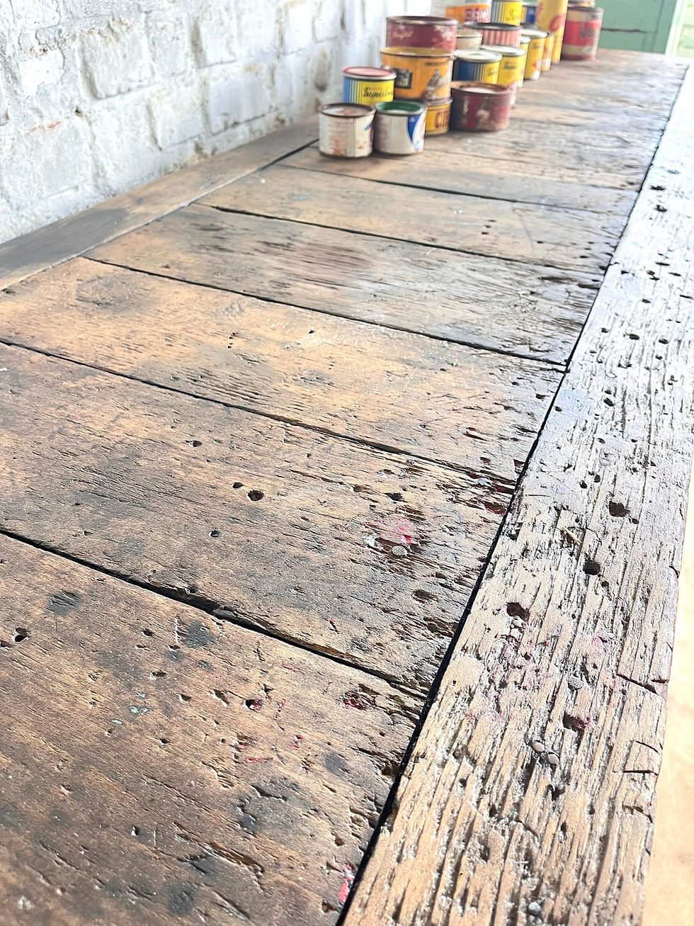 Miniature : Ancien établi d’atelier patine d’origine 