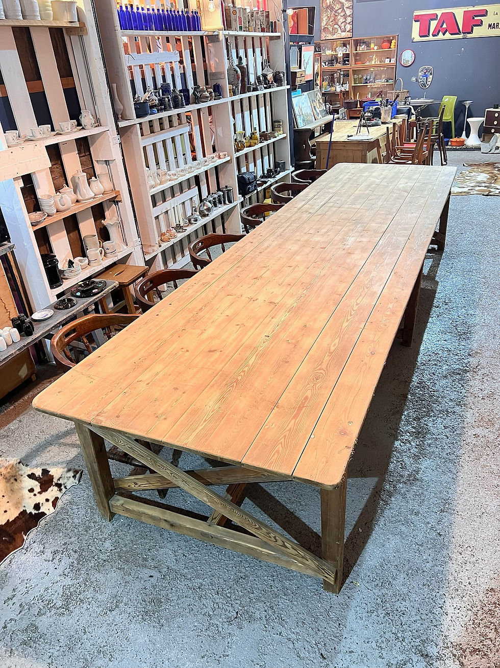 Miniature : Ancienne grande table de travail 4m30