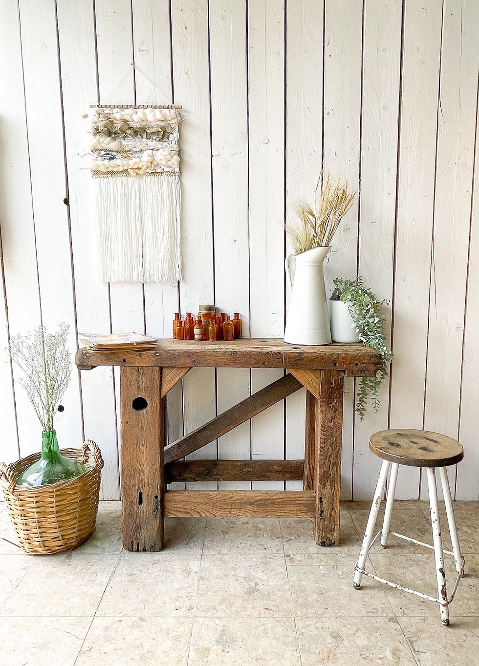 Ancien petit établi de menuisier