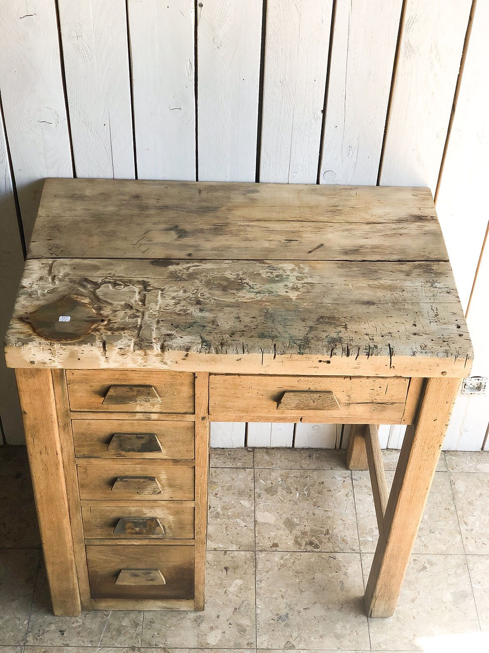 Miniature : Ancien bureau / établi de sculpteur 