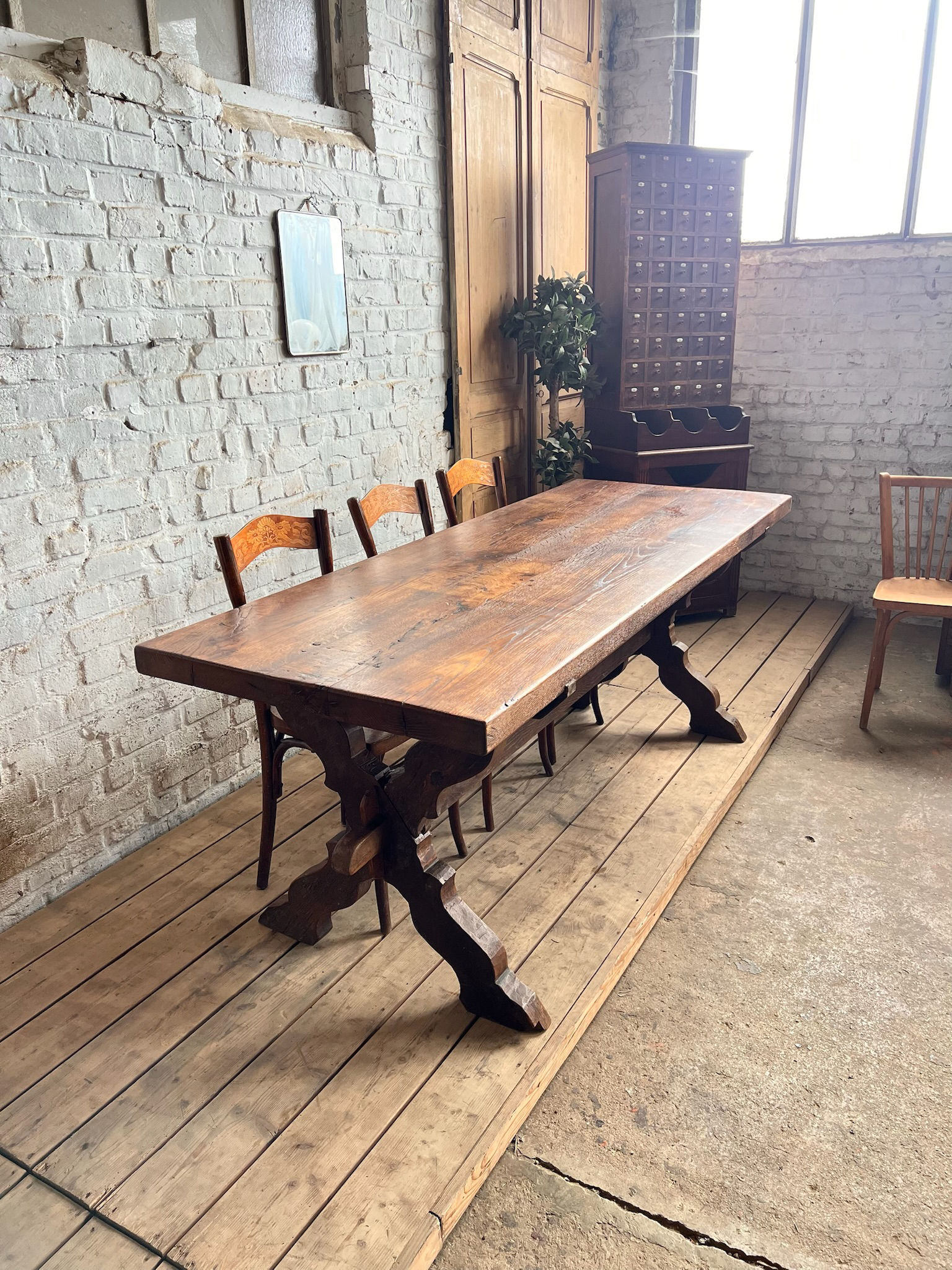Ancienne table de ferme chêne massif 