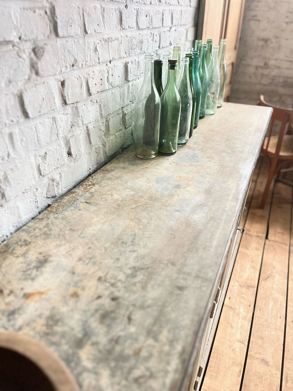 Miniature : Ancienne enfilade plateau zinc 
