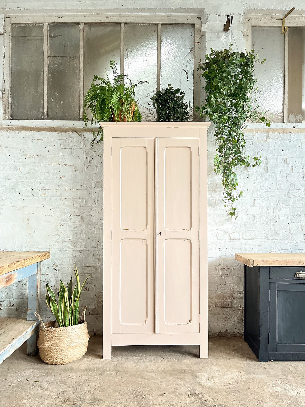 Ancienne armoire parisienne patine rose