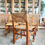 Miniature : Série de 6 chaises Mid Century chêne et jonc 