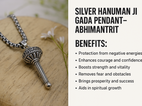Silver Hanuman Ji Gada Pendant - Abhimantrit Benefits & History