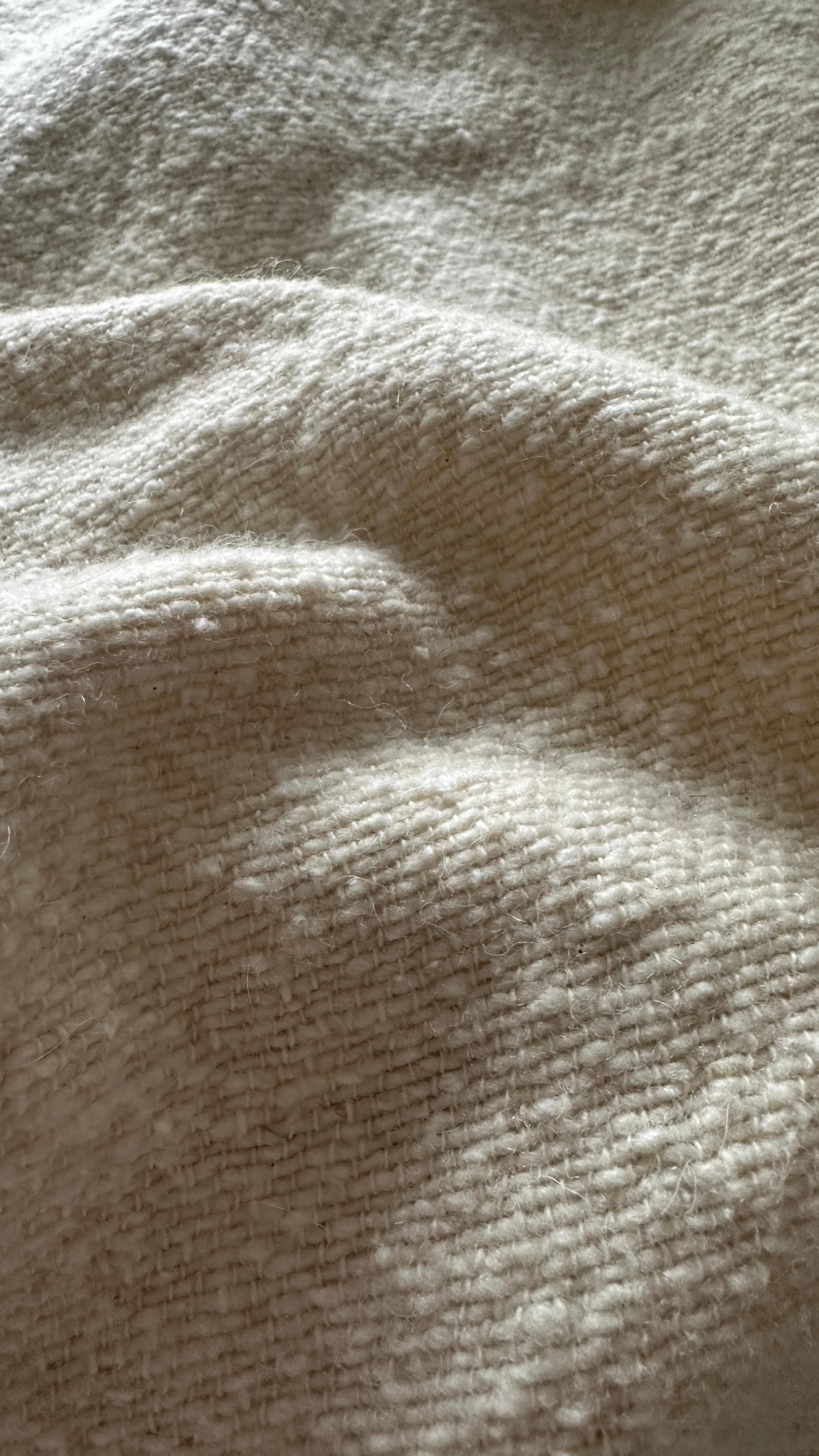 Tissu  natté écru texturé 