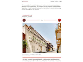 The New York Post December 2015: The World's Top 19 Hotels To Visit in 2016