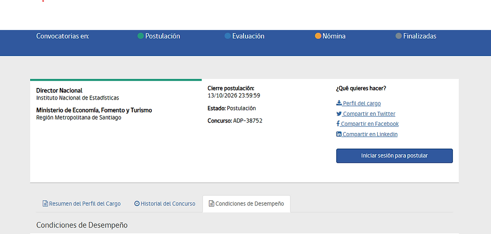 ABIERTO CONCURSO DIRECTOR/A NACIONAL INE