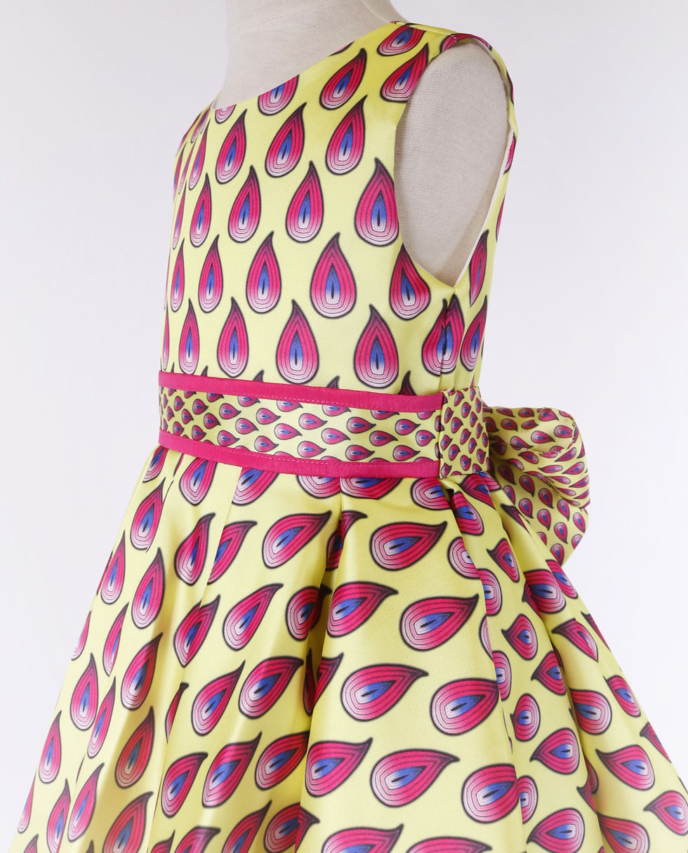 Miniature : Robe Habillée Jaune en Satin pour Fille "Rio"