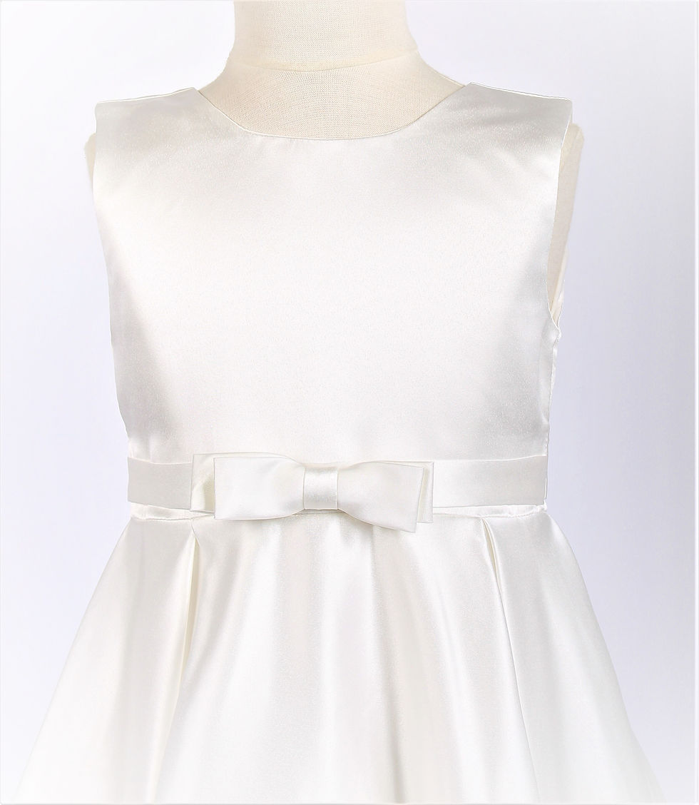 Miniature : Robe courte-longue  Ivoire en Satin pour Ado "Olivia"