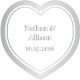 Thumbnail: Personalized Silver Foil Heart Shape Tags- Set of 36