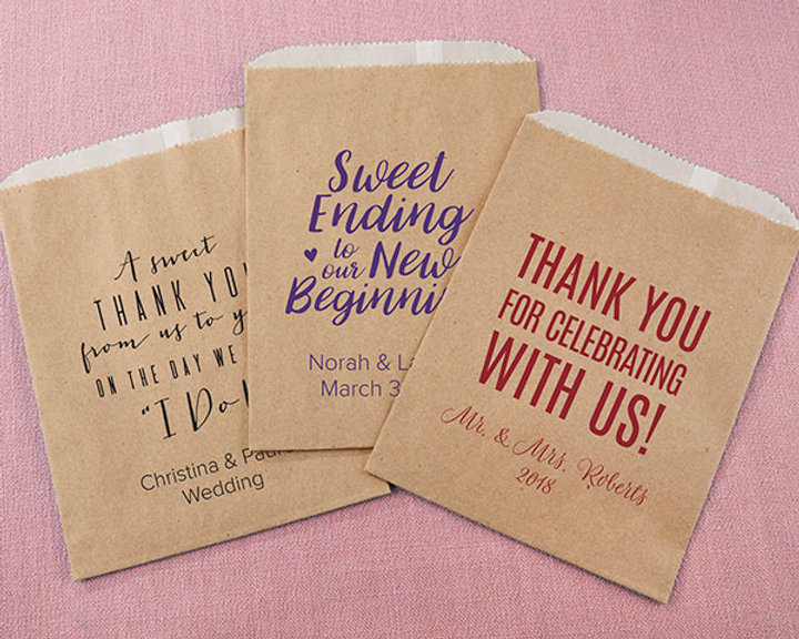 Personalized Kraft Wedding Treat Bags Set Of 12 Dessert Buffets Personalized Kraft Wedding Treat Bags Set Of 12 Dessert Buffets