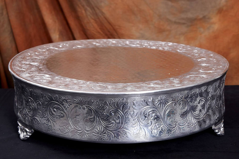 Thumbnail: 22 inch Embossed Silver Cake Stand
