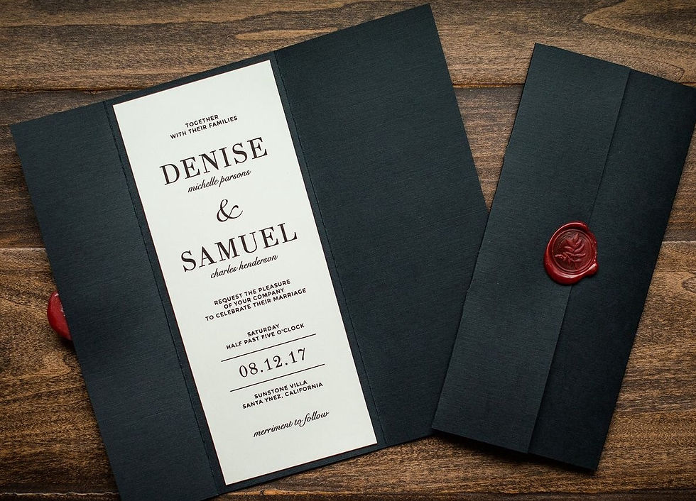 Thumbnail: Black Tie Affair Wedding Invitations- Sample