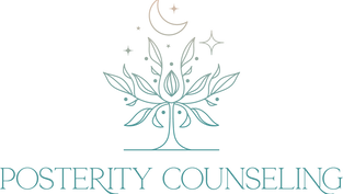 Posterity Counseling family tree logo representing growth, connection and support 