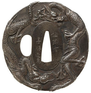 鉄鍔紅葉図江戸時代21