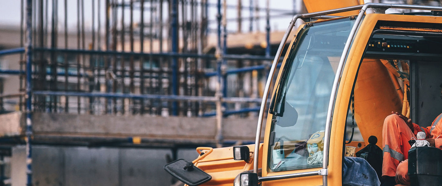 Crane at a construction site for project management